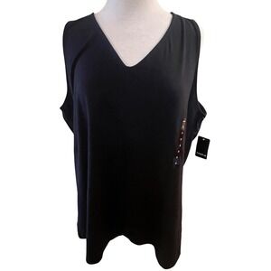 Torrid‎ Womens Tank Top Size 5 Black Sleeveless V-Neck Casual Plus Size